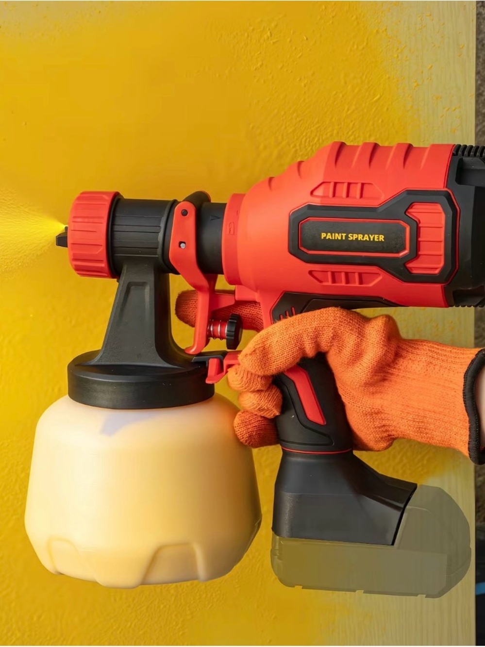 Red & Black Cordless Paint Sprayer - Lightweight Handheld